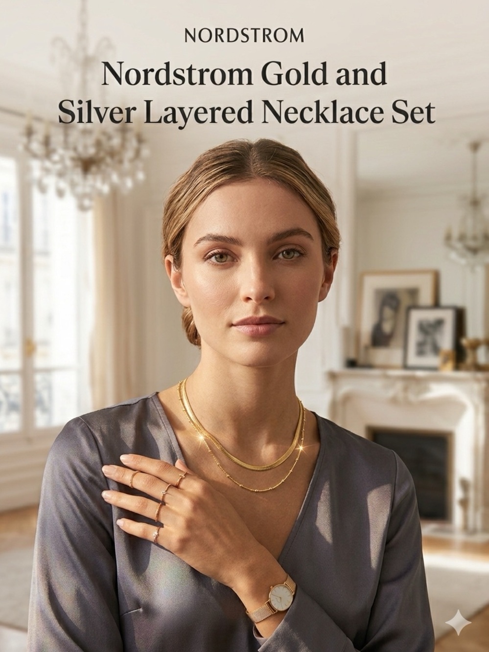 Nordstrom Gold and Silver Layered Necklace Set!